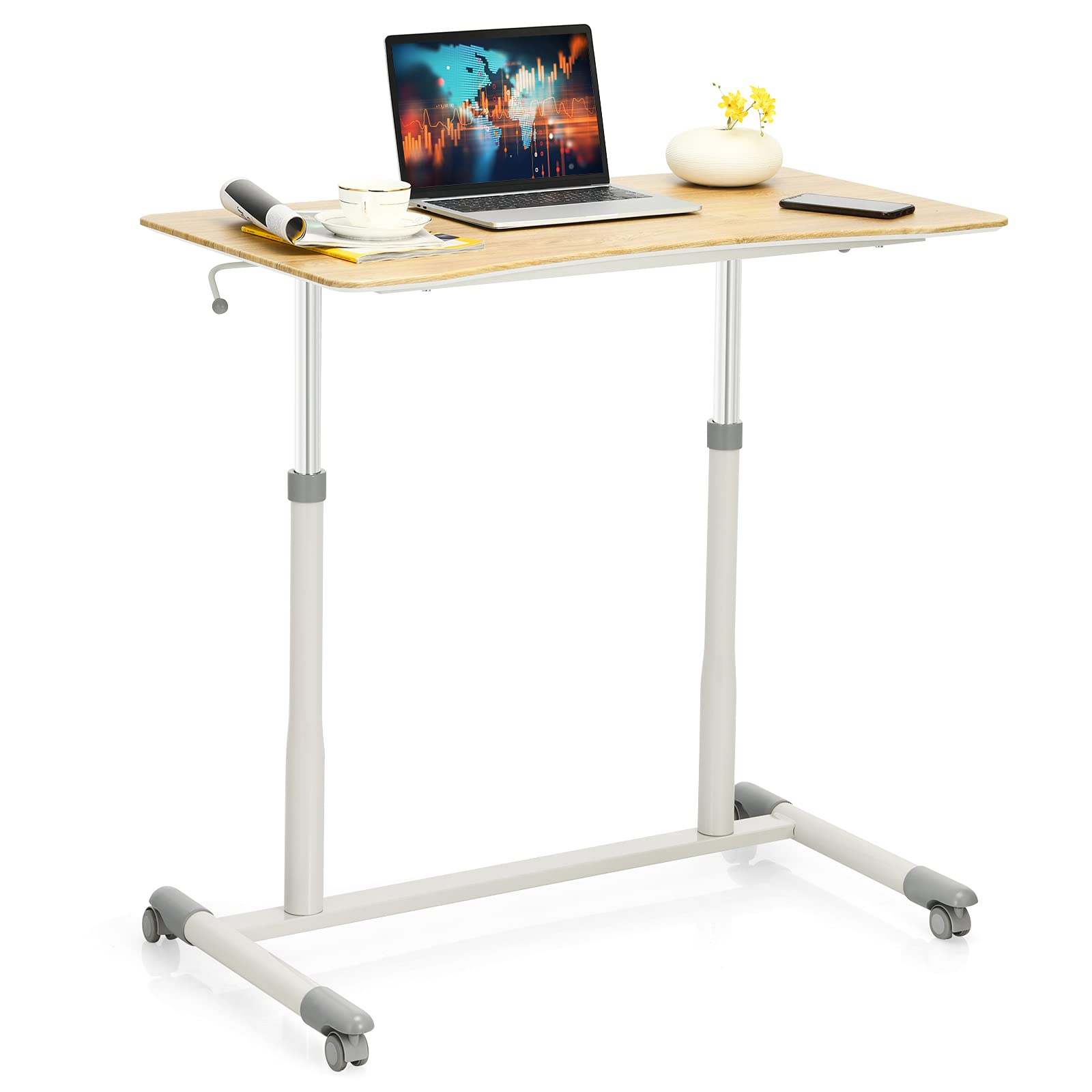 Mobile Standing Desk Computer Desk - Tangkula